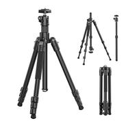 ULANZI TT53 Trépied de Voyage en Aluminium avec rotule panoramique à 360° et rlocation Rapide Uka, trépied photograhy avec Colonne Centrale Amovible, Hauteur maximale 180CM, Seul 1.24KG pour Tous Les