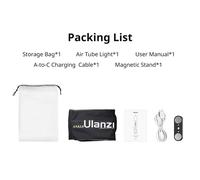 Ulanzi-Tube lumineux à air gonflable avec support magnétique,baguette lumineuse bi-document,anciers lumineux de poche,diffusion en direct,UA12,12W,2700K-6500K - Type UA12 60CM