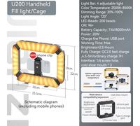 Ulanzi U200 U-200 Smartphone Video Rig LED Video Light 2 en 1 Ring Light Cold Shoe pour Microphone Tiktok Youtube Live Rig Light - Type U200