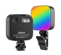Ulanzi U60 Lampe vidéo RVB, lumière LED portable pour appareil photo avec 360° couleur IRC ≥ 95 2500-9000 K, panneau LED 2500 mAh avec adaptateur griffe à dégagement rapide et clip Noir