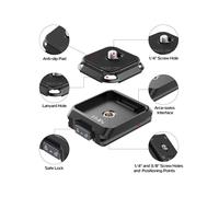 Ulanzi UKA01 Kit de Plaque et Base à Dégagement Rapide Uka Compatible avec pour les Plaques Uka et F38 pour Trépied D'Appareil Photo, 2 Jeux de