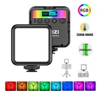 Ulanzi VL49 Lumière LED RVB pour caméra, vidéo 2500K-9000K 800LUX, mini lumière d'appoint magnétique, 3 griffes porte-accessoires, 2000mAh Type-C pour YouTube Black VL49 RGB