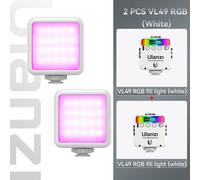 Ulanzi VL49 RGB lumières vidéo Mini LED caméra lumière 2000mAh rechargeable panneau LED lampe Photo vidéo éclairage pour Youtube Tik tok - Type 2 VL49 RGB White