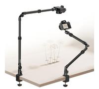 ULANZI ZJ02 98 cm Support deTable pour Caméra, Trépied Suspendu pour Streaming et Jeux Vidéo, Support d'éclairage avec Perche, Trépied à Pince avec rotule 360° pour Caméra/Anneau Lumineux