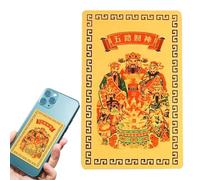 ulapithi Carte chinoise Feng Shui, carte porte-bonheur du dieu de la richesse | Carte chinoise Feng Shui du dieu de la richesse | Femmes Hommes Lucky Charm Wallet Décoration Carte Talisman