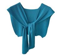 ulapithi Châle tricoté pour femmes, châle noué en tricot,Châle à la mode | Poncho chaud avec cou, cape châle noué, châle de chambre climatisé, bleu foncé, Fare riferimento alla descrizione