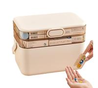 ulapithi Coffre Organisateur de médicaments, Grande boîte de Rangement de médicaments | Boîte à médicaments Portable à Trois Couches de Grande capacité - Armoire à Pharmacie, Organisateur de pilules