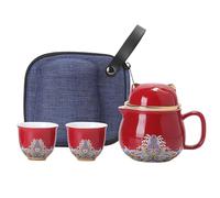 ulapithi Ensemble de tasses à thé en céramique portable, ensemble de théières en céramique - Ensemble de théière Ensemble de tasse à thé portable en céramique Lucky Cat,Ensemble de thé antichoc Tasses