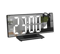 ulapithi Radio-réveil multifonction avec écran LED de 20,3 cm - Réveil LED - Horloge numérique - Snooze - Double gong - Température - Port USB - Fonction de charge - Pour la maison et le bureau