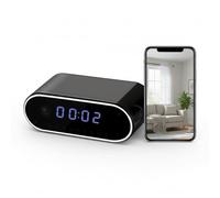 ULar 2-in-1 Alarm Clock Camera HD WiFi Camera with 16GB SD Card: WiFi/AP Hotspot Remote View, Local Storage, 2600mAh Battery No Audio (with 16GB SD Card)