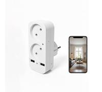 ULar Multi-Functional Socket Camera, 1080P HD, EU 2-Pin Plug, USB Type A/C, WiFi & AP Hotspot, APP Remote Viewing, Indoor & Travel Use with GB SD Card No Audio