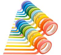 Ulawellor 20 Rouleaux Ruban Adhésif,Masking Washi Tape,7mm Rouleaux de Coloré Ruban Adhésif Décoratif,Decoratif pour DIY Artisanat