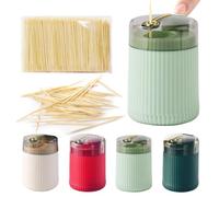 Ulawellor 4 Pièces Distributeur de Cure-Dents,Pop-Up Automatic Toothpick Dispenser de CréAtivité BoîTe pour Restaurant de Familial,HôTel,Cure-Dents Inclus (Quatre Couleurs)