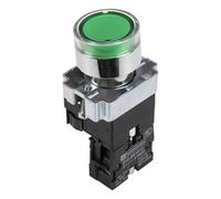ULBTLUOYV 10 boutons ronds SPST avec lumière, XB2-BW3361, 22 mm, réinitialisation/arrêt (24 V)
