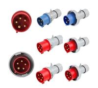 ULBTLUOYV Connecteurs électriques industriels 16 A/32 A, 3 Broches/4 Broches/5 Broches, étanches IP67, Montage Mural, 1/5/20 pièces(32A Plug,50 PCS-5P IP44)