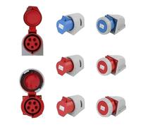 ULBTLUOYV Connecteurs électriques industriels 16 A/32 A, 3 Broches/4 Broches/5 Broches, étanches IP67, Montage Mural, 1/5/20 pièces(16A Wall Mounted,1 PCS-4P IP44)