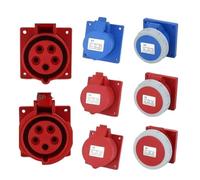 ULBTLUOYV Connecteurs électriques industriels 16 A/32 A, 3 Broches/4 Broches/5 Broches, étanches IP67, Montage Mural, 1/5/20 pièces(32A Panel Mounted,1 PCS-5P IP67)