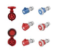 ULBTLUOYV Connecteurs électriques industriels 16 A/32 A, 3 Broches/4 Broches/5 Broches, étanches IP67, Montage Mural, 1/5/20 pièces(16A Connector,50 PCS-5P IP44)