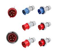 ULBTLUOYV Connecteurs électriques industriels 16 A/32 A, 3 Broches/4 Broches/5 Broches, étanches IP67, Montage Mural, 1/5/20 pièces(16A Plug,1 PCS-5P IP67)