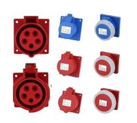 ULBTLUOYV Connecteurs électriques industriels 16 A/32 A, 3 Broches/4 Broches/5 Broches, étanches IP67, Montage Mural, 1/5/20 pièces(16A Panel Mounted,1 PCS-5P IP67)