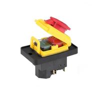 ULBTLUOYV Interrupteur électromagnétique 400 V, 7 broches, marche/arrêt, 15 A, avec couvercle, résistant à l'eau, bouton poussoir de réinitialisation momentané YCZ4-A