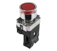 ULBTLUOYV Lot de 10 boutons ronds SPST 22 mm avec réinitialisation et lumière, XB2-BW3462, 220 V, 24 V, 12 V (24 V)