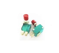 ULBTLUOYV Lot de 10 micro-interrupteurs de réinitialisation, bouton d'alimentation, interrupteur de pression, chapeau rouge, chapeau vert, ouverture de 12 mm, 4,8/6,3 mm de large (réseau DS438-448 6,3
