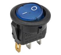 ULBTLUOYV Lot de 100 interrupteurs à bascule ronds KCD1-102N-8 de 20 mm de diamètre, 3 broches, avec lumière de 220 V et 12 V (bleu, 12 V)
