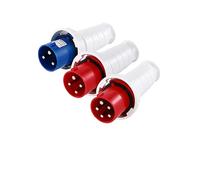 ULBTLUOYV Lot de 5/10 connecteurs électriques industriels 3P/4P/5P 16A/32A/63A/125A IP44/IP67, Prise Murale, Prise Murale(63A Plug,10 PCS-4P)