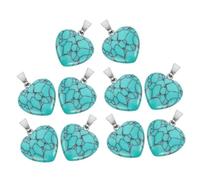 ULDIGI 10 Pièces Pendentifs Cœur Agate Naturelle Lot de Pendentifs Pierre de Cristal pour Bijoux Colliers Bracelets et Boucles Oreilles DIY Charme Pierre Naturelle Cœur pour Création