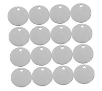 ULDIGI 100 Pièces Étiquettes Métal Vierges Rondes Acier Inoxydable pour Gravure DIY Pendentifs Bijoux Porte-clés Tags Animaux