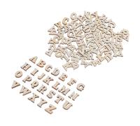 ULDIGI 100 Pièces Lettres Naturel pour DIY Artisanat Educatif Matériau Créatif pour Scrapbooking Décoration Alphabet Vintage Non Peint Lot de Lettres pour Garçon Fille et Loisirs Créatifs