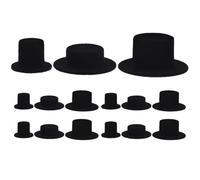 ULDIGI 15 Mini Chapeaux de Clown Noirs Floqués, Set de 15 Pièces, Matière Velours Douce, Accessoires pour Bricolage et Décoration de Fêtes, pour Anniversaires et Halloween