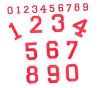 ULDIGI 2 ensembles Autocollants Numérotés Auto-adhésifs pour T-shirts de Football Chiffres Rouges Personnalisables pour Vêtements Sacs et Vestes