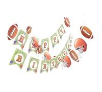 ULDIGI 2 ensembles Décoration Anniversaire Rugby Papier Bannière Suspendue Légère Réutilisable pour Fête et Photo Festive