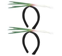 ULDIGI 2 Pièces Bandeau Cheveux Cosplay Vert Exagéré Ciboule Accessoire Festif Humour pour Fête Carnaval Anniversaire