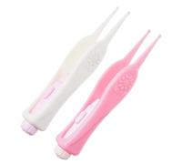 ULDIGI 2 Pièces LED Cure Oreille Flexible avec Lumière Visible pour Garçon Fille et Tout-petit Nettoyeur Oreille Portable Sécurisé et Pratique Pince Clip Souple Blanc et Rose