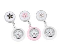 ULDIGI 2 Pièces Montre de Poche Médicale de Fleur à Quartz, Noire | Alliage Noir, Cadran Inversé pour Lecture Poitrine, Clip Badge et Tenue de Service