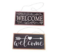 ULDIGI 2 pièces Plaque Porte Bienvenue Bois Décor Suspendu Maison Style Rétro pour Entrée Chambre Mariage