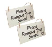 ULDIGI 2 Pièces Plaque Suspendue Please Remove Your Shoes Lot de Signe Porte Décoratif pour Maison Hôtel et Bureau Design et Atmosphérique Usage Intérieur Lhumidité