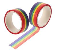 ULDIGI 2 Pièces Rubans Washi Arc Ciel Couleurs Ruban Adhésif Décoratif Diy pour Scrapbooking Journal Intime Bureau