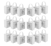 ULDIGI 25 Pièces Boîtes à Dragées Blanches Ajourées de Croix avec Poignées, Coffrets Présents pour Baptême et Communion, Sachets Religieux pour Fêtes Chrétiennes, Lot de 25 Pièces, Papier