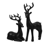 ULDIGI 2pièces Statuette De Cerf Élan Décor De Table De Noël Figure Résine Petite Sculpture De Renne Ornements Festifs pour Table Bureau Intérieur