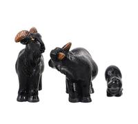 ULDIGI 3 pièces Miniature Chèvres Noires Résine Figurines Réalistes de Moutons et Agneaux Décorations pour Ferme Micro-Paysage et Jardin Féerique Modèles Décoratifs Polyvalents et