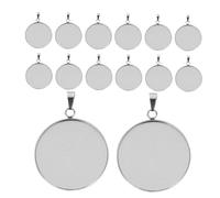 ULDIGI 30 pièces Plateaux Pendentifs Cabochon Inox Base Ronde pour Création Bijoux DIY Monture Résistante pour Colliers Personnalisés