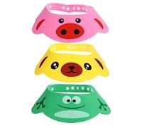 ULDIGI 3pièces Bonnets De Bain Réglables Pour Garçon Fille Chapeaux De Douche Pour Garçon Fille Protection Des Yeux Oreilles Lors Shampooing Coupe De Cheveux Rose Vert Jaune