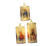ULDIGI 3pièces Lampe Led Électronique Bougie Décorative Lumière De Noël Et Pâques Décoration Spirituelle Pour Mariages Fêtes Et Église Petite Moyenne Et Sans Piles