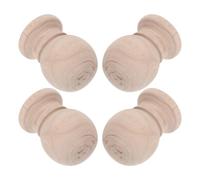 ULDIGI 4 Pièces Colonne de Support Escalier en Bois, Pilier Rond avec Décoration Forme de Gourde, Stabilité Renforcée pour Rampe et Porte de Clôture