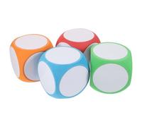 ULDIGI 4 Pièces Dés Vierge Mousse Effaçables à Sec pour DIY Cubes Interactifs pour Éducation et Fêtes Rouge Orange Bleu Vert