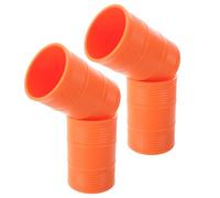 ULDIGI 4 Pièces Gobelet à Dés Orange en Plastique, Forme Tonneau, pour